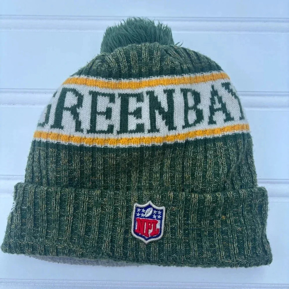 Green Bay Packers New Era NFL Knit Beanie Hat With Pom - Picture 3 of 6